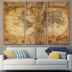 Tableau carte antique du monde
