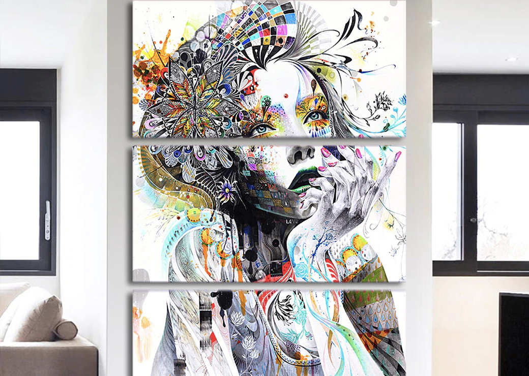 Tableau femme fleur Tableau Abstrait