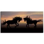 Tableau ombre duel de chevaux Tableau Cheval Tableau Animaux