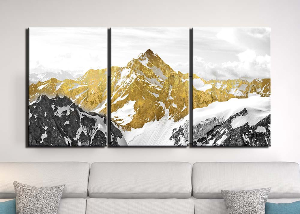 Tableau montagne dorée