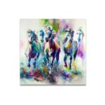 Tableau abstrait peinture de chevaux