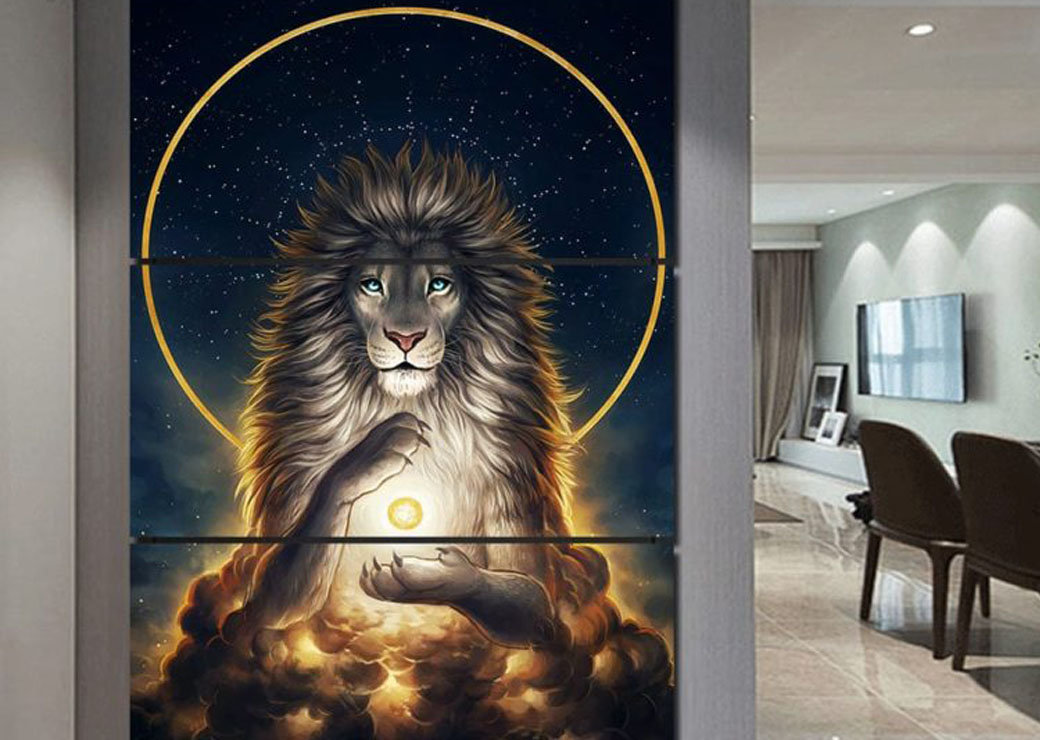 Tableau lion aux cieux Tableau Lion Tableau Animaux