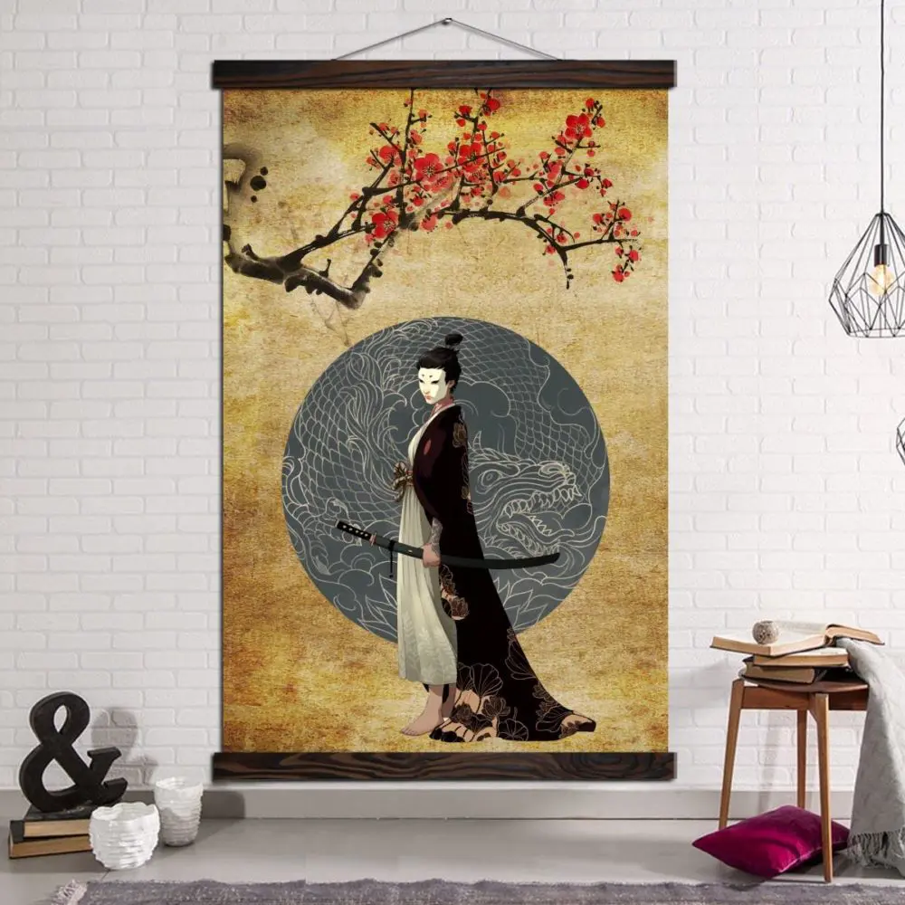 Tableau geisha sous un cerisier Tableau Japonais Tableau Monde