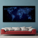 Tableau Carte du monde des étoiles Tableau Carte du Monde Tableau Monde