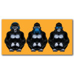 Tableau Trois singes sages modernes horizontal Tableau Animaux Tableau Singe