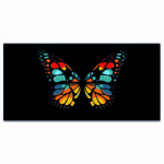 Tableau Papillon multicolore sur fond noir