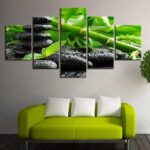 Tableau galets et bambou