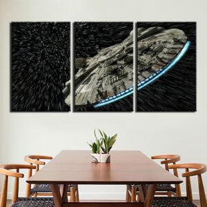 Tableau Faucon Millenium à la vitesse de la lumière