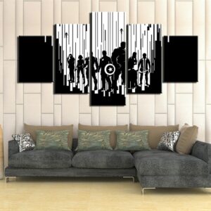 Tableau Avengers noir et blanc