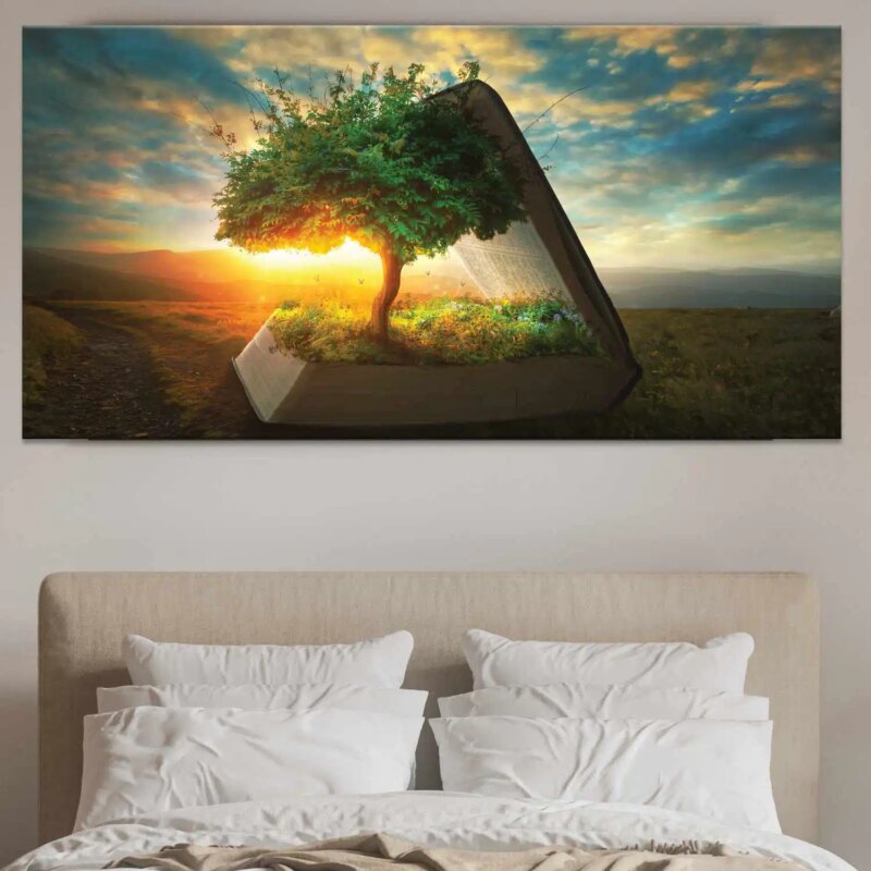 Tableau-Arbre-sur-un-livre-2 Tableau Arbre sur un livre Tableau Arbre Tableau Nature