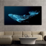 Tableau Baleine cybernétique Tableau Abstrait Tableau Animaux Tableau Baleine