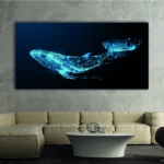 Tableau Baleine cybernétique Tableau Abstrait Tableau Animaux Tableau Baleine