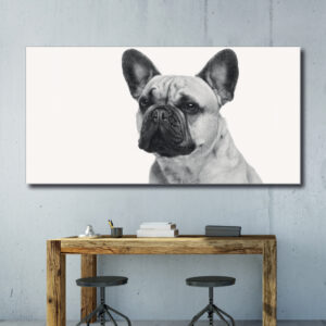 Tableau Bouledogue français noir et blanc Tableau Animaux Tableau Chien