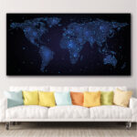 Tableau Carte du monde des étoiles Tableau Carte du Monde Tableau Monde