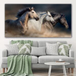 Tableau Chevaux galopant ensemble Tableau Animaux Tableau Cheval