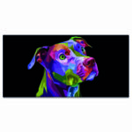 Tableau Chien pop fond noir Tableau Animaux Tableau Chien