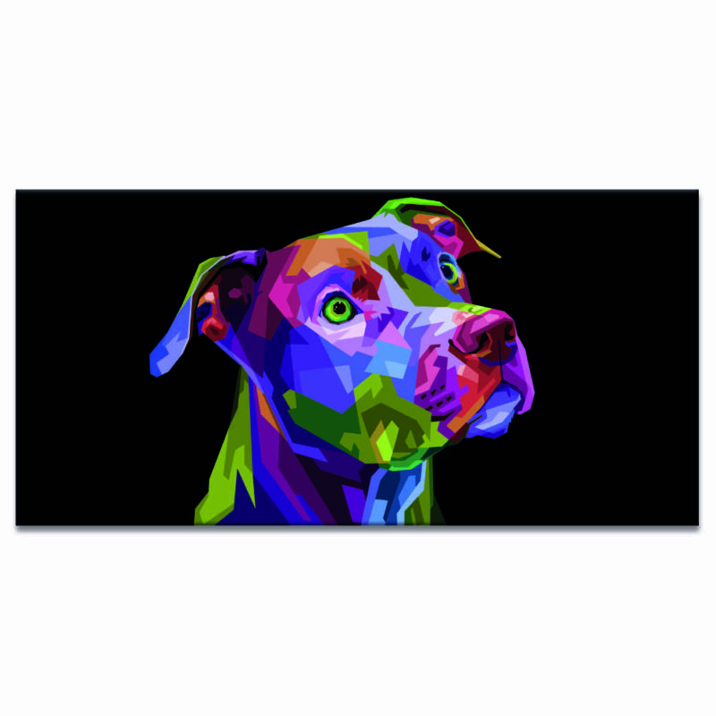 Tableau Chien pop fond noir Tableau Animaux Tableau Chien