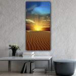 Tableau Coucher de soleil dans le désert vertical Tableau Nature Tableau Paysage