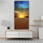 Tableau Coucher de soleil dans le désert vertical Tableau Nature Tableau Paysage