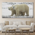 Tableau Couple d’ours polaires Tableau Animaux Tableau Ours