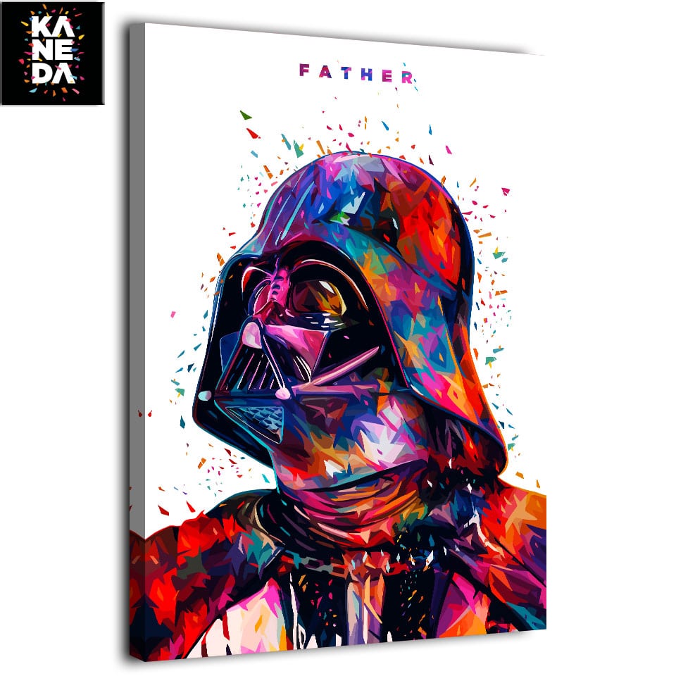 Tableau Dark Vador multicolore