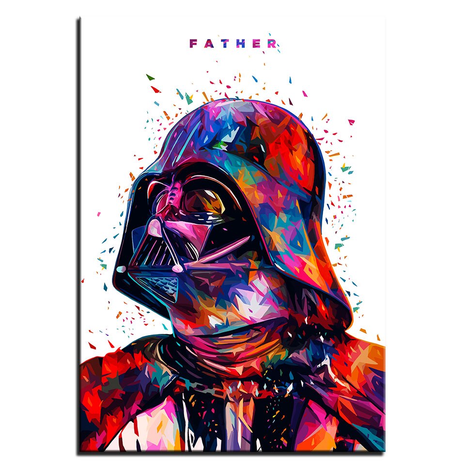 Tableau Dark Vador multicolore