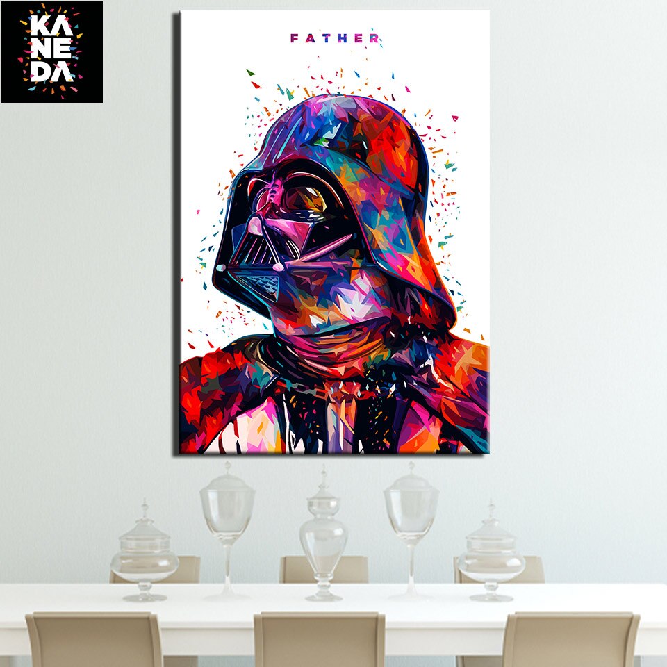 Tableau Dark Vador multicolore