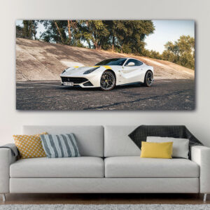Tableau Ferrari F12 Berlinetta blanche format: Horizontal