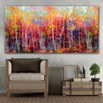 Tableau Forêt d’automne abstraite Tableau Abstrait Tableau Nature Tableau Paysage