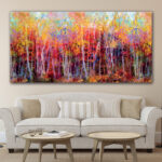 Tableau Forêt d’automne abstraite Tableau Abstrait Tableau Nature Tableau Paysage