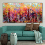 Tableau Forêt d’automne abstraite Tableau Abstrait Tableau Nature Tableau Paysage