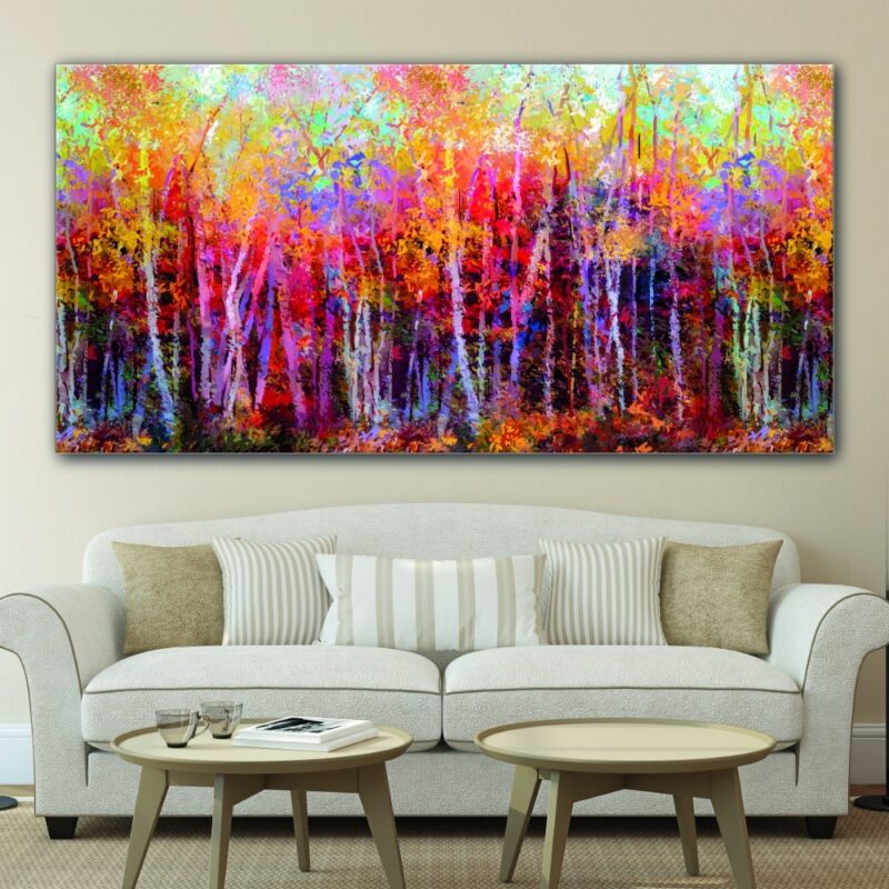 Tableau Forêt d&rsquo;automne abstraite Tableau Abstrait Tableau Nature Tableau Paysage format: Horizontal