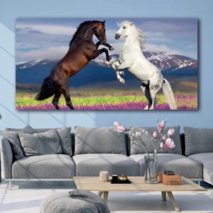 Tableau Grande rencontre à cheval Tableau Animaux Tableau Cheval