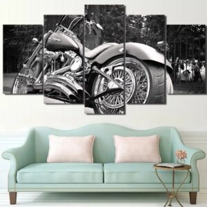 Tableau Harley Davidson noir et blanc