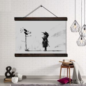 Tableau Japonais Samouraï. Bonne qualité, original, accrochée sur un mur dans un salon