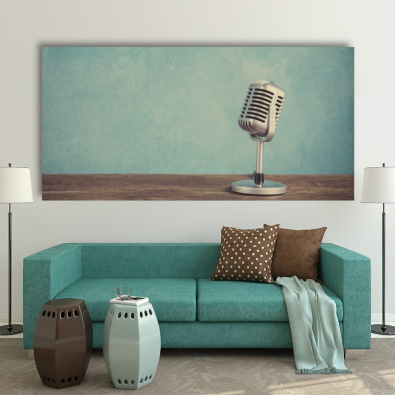 Tableau Le microphone Tableau Vintage Tableaux originaux