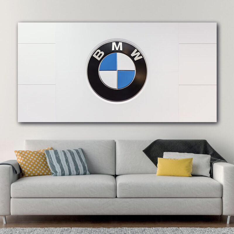 Tableau Logo BMW sur fond blanc