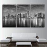 Tableau Miami noir et blanc