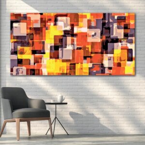 Tableau Motif abstrait orange Tableau Abstrait