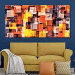 Tableau Motif abstrait orange Tableau Abstrait