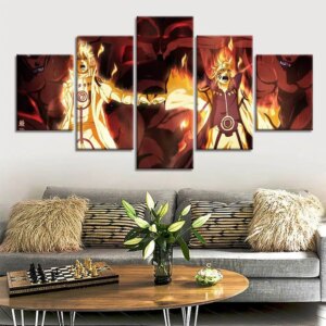 Tableau Naruto et Sasuke feu