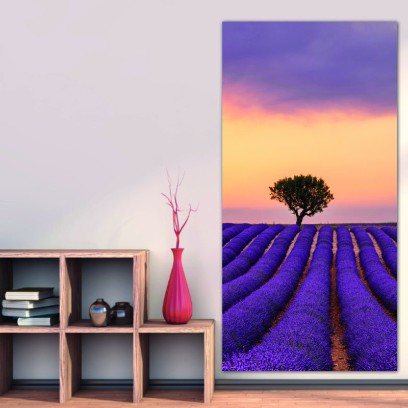 Tableau Paysage en champ de lavande Tableau Nature Tableau Paysage