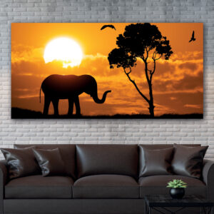 Tableau Silhouette d’éléphant Tableau Animaux Tableau Éléphant