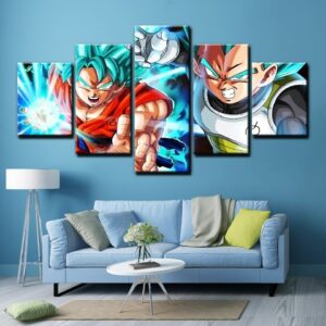 Tableau Son Goku et Végéta Super Sayian Blue