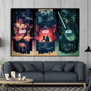 Tableau affiches trilogie originale Star Wars Tableau Star Wars Tableau Geek