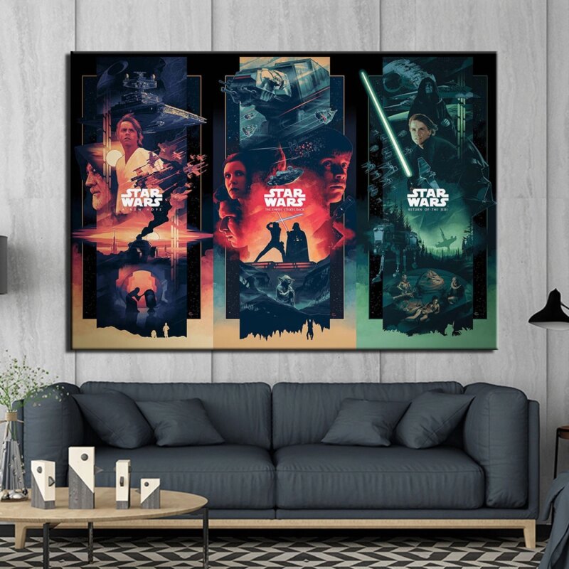 Tableau-affiches-trilogie-originale-Star-Wars-1 Tableau affiches trilogie originale Star Wars Tableau Star Wars Tableau Geek