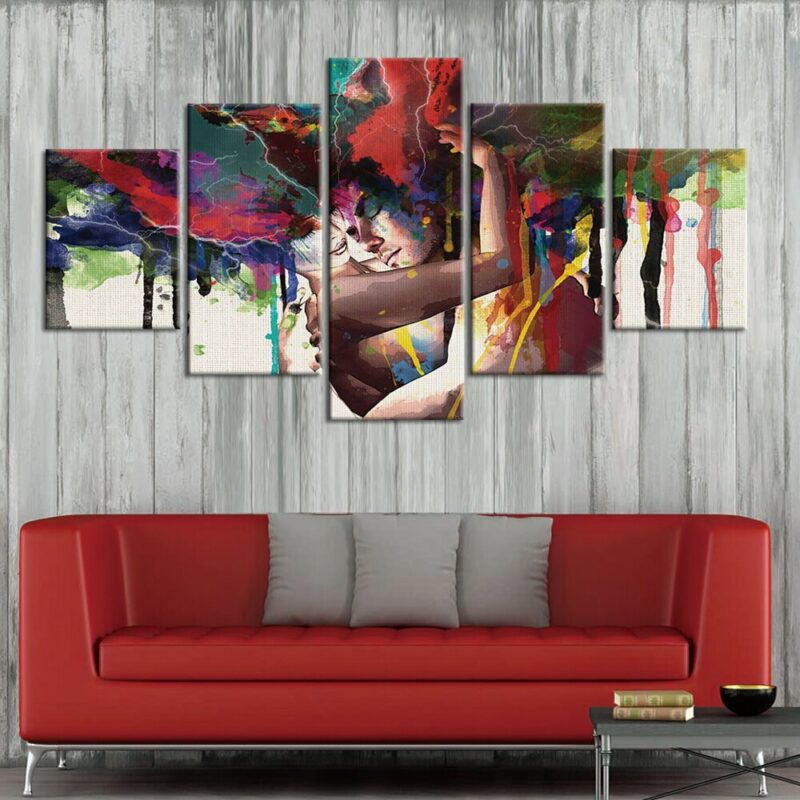 Tableau amoureux aquarelle Tableau Abstrait format: Horizontal