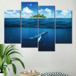 Tableau baleine sous la mer