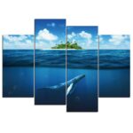 Tableau baleine sous la mer
