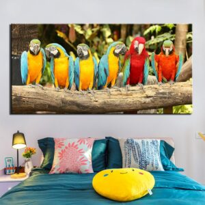 Tableau branche de perroquets